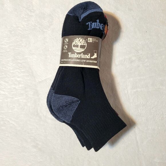 Timberland Other - Timberland Outdoor Leisure Low Quarter Socks 4 Pack Mens OSFM Shoe 9-12 New OOS